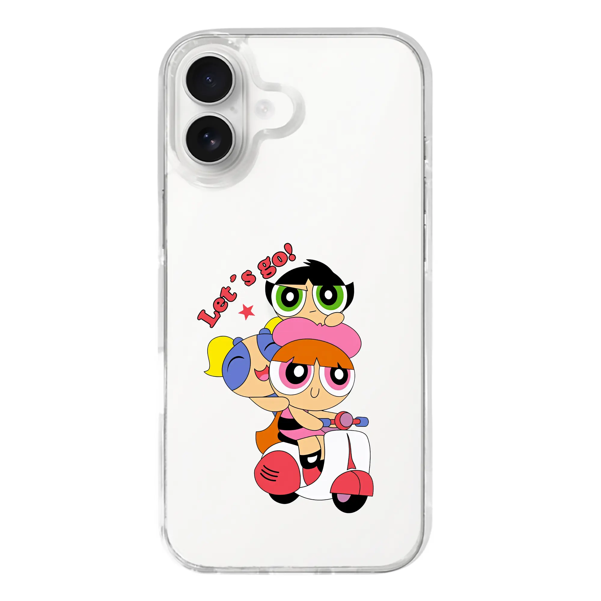 パワパフガールズ グッズ ブロッサム - iPhone 17シリーズ 透明スマホケース – 薄型・耐衝撃・精密フィット保護カバー